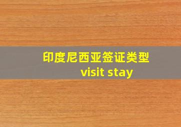 印度尼西亚签证类型visit stay